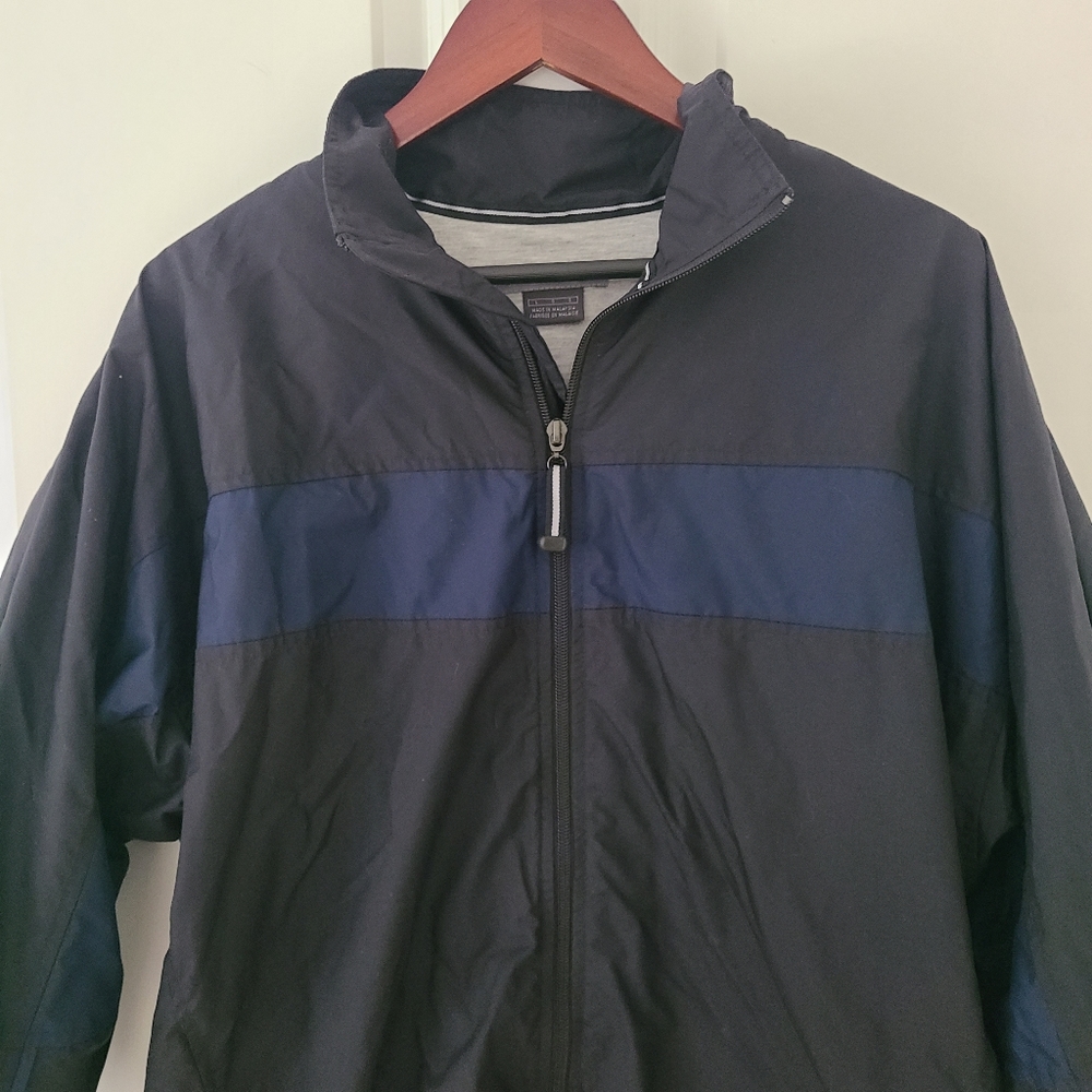 Mens Size Large "Nike" Black and Blue Windbreaker Jacket NIKE Spring Coat NIKE